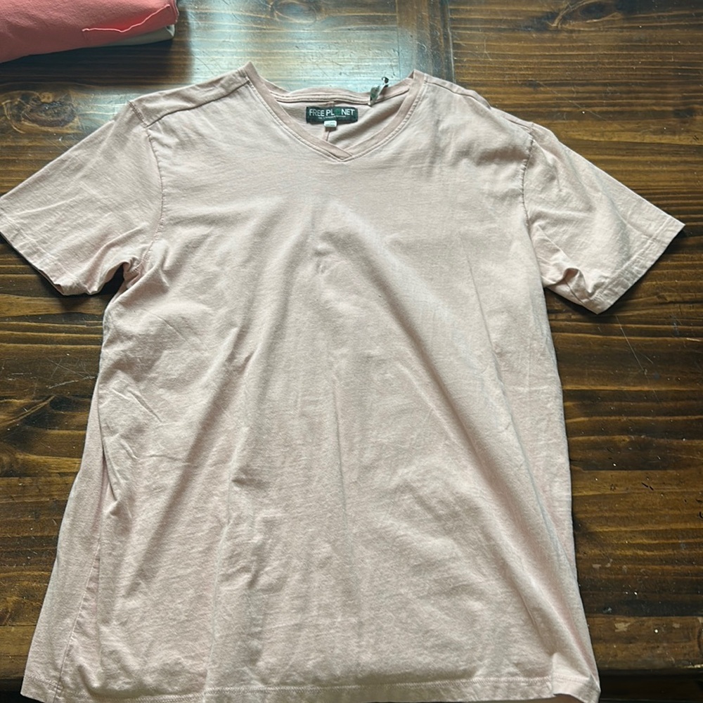 Light pink V neck shirt